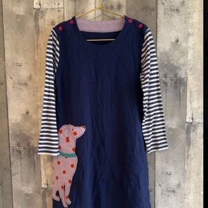 Mini Boden Blue and White Raglan Dress Casual Scoop Neck